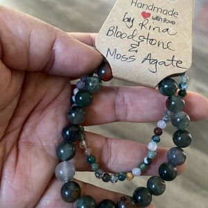 Bloodstone & Moss Agate Bracelet